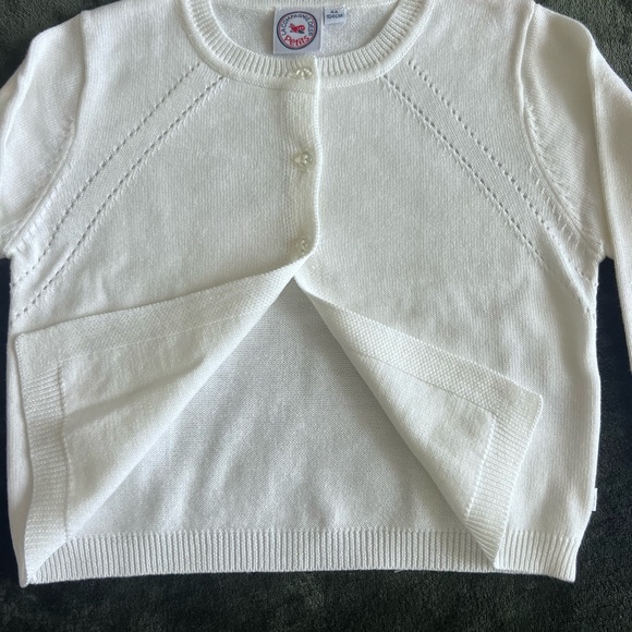 Little girl kids 4Y white cardigan classy jacket new from France in Paris - Picture 3 of 6